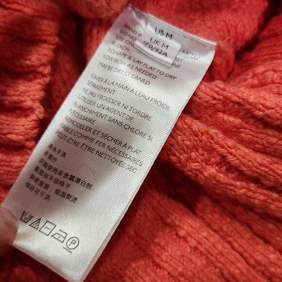 BDG Urban Outfitters Cropped Cable Knit Cardigan Coral Textured Size Medium - Picture 7 of 8